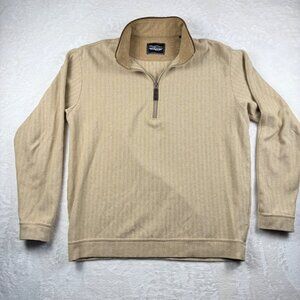 Straight Down 1/4 Zip Pullover Sweater Beige Men's Large‎ Golf Fall Casual